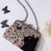 Floral Black Cat Handbag