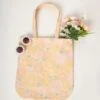 Floral Print Canvas Tote Bag