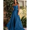 Cinderella Divine French Navy Liquid Satin Bridesmaid Gown