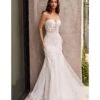 Cinderella Divine French White Floral Embellished Mermaid Bridal Gown