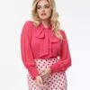 Fuchsia Bow Tie Vicente Blouse