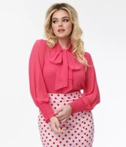 Fuchsia Bow Tie Vicente Blouse