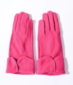 Fuchsia Scallop Cuffed Gloves