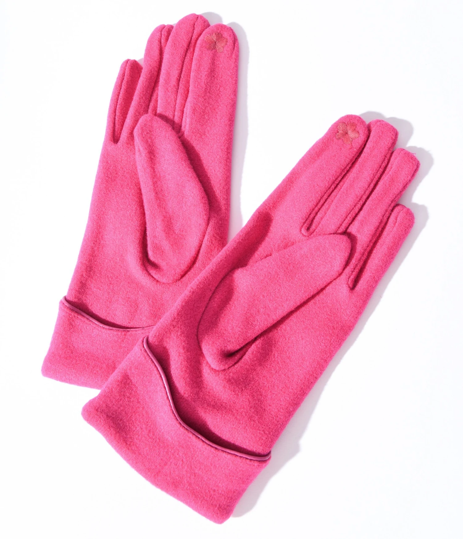 Fuchsia Scallop Cuffed Gloves 3 Fuchsia Scallop Cuffed Gloves - Image 3