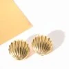 Gold Clam Shell Earrings