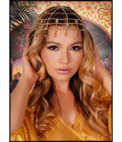 Gold & Clear Rhinestone Cap Headpiece -New Dress Store gold clear rhinestone cap headpiece 561394