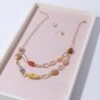 Gold Multicolor Bead Dangling Necklace