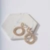 Gold Rhinestone Circle Earrings