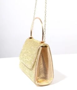 Gold Rhinestone Mirror Metallic Mini Handbag -New Dress Store gold rhinestone mirror metallic mini handbag 294938