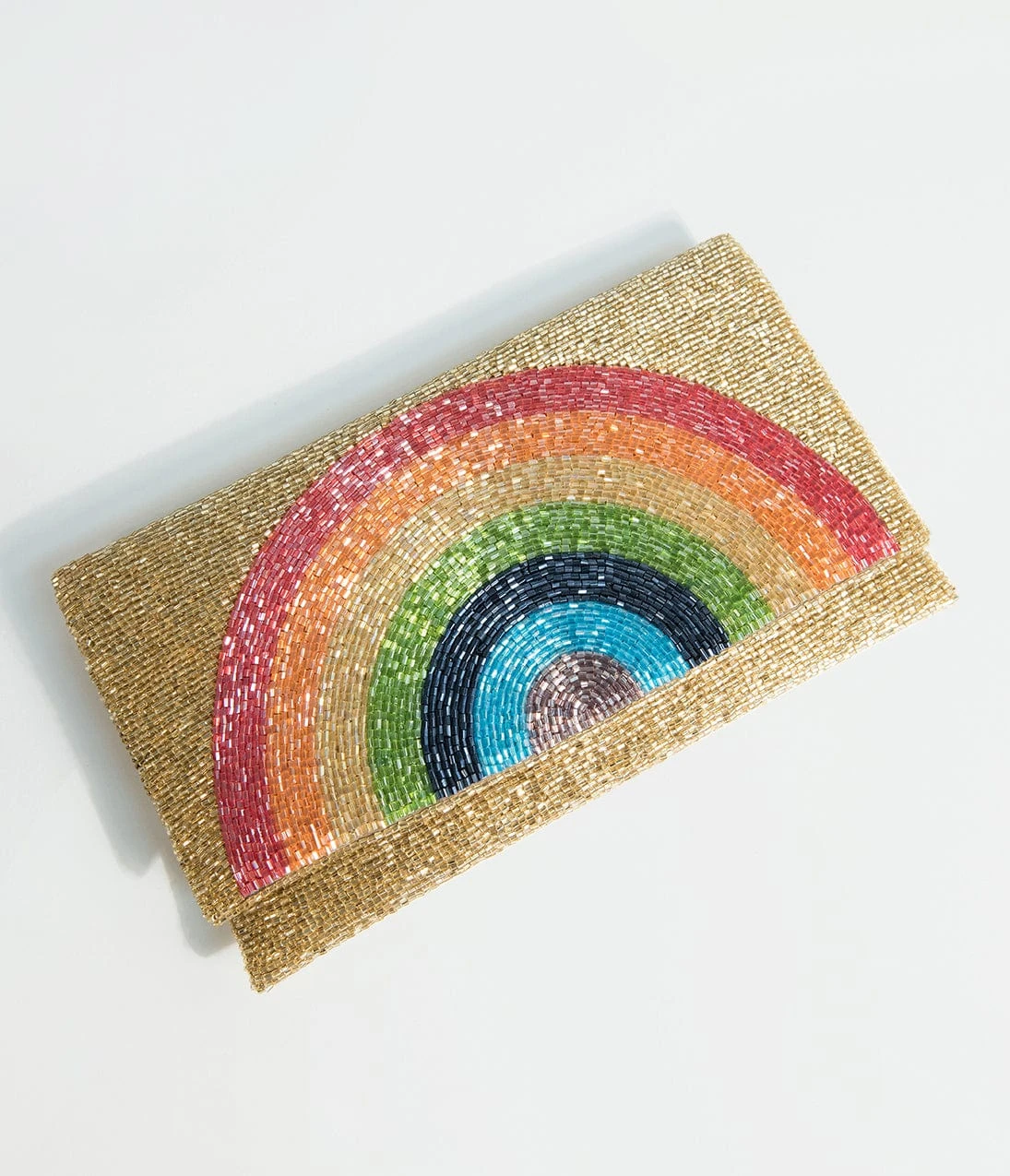 Golden Beaded Rainbow Clutch 2 Golden Beaded Rainbow Clutch - Image 2