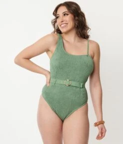 Green Belted One Piece Swimsuit -New Dress Store green belted one piece swimsuit 203267
