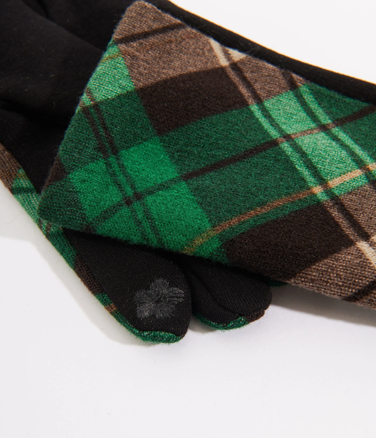 Green & Black Plaid Gloves 2 Green & Black Plaid Gloves - Image 2