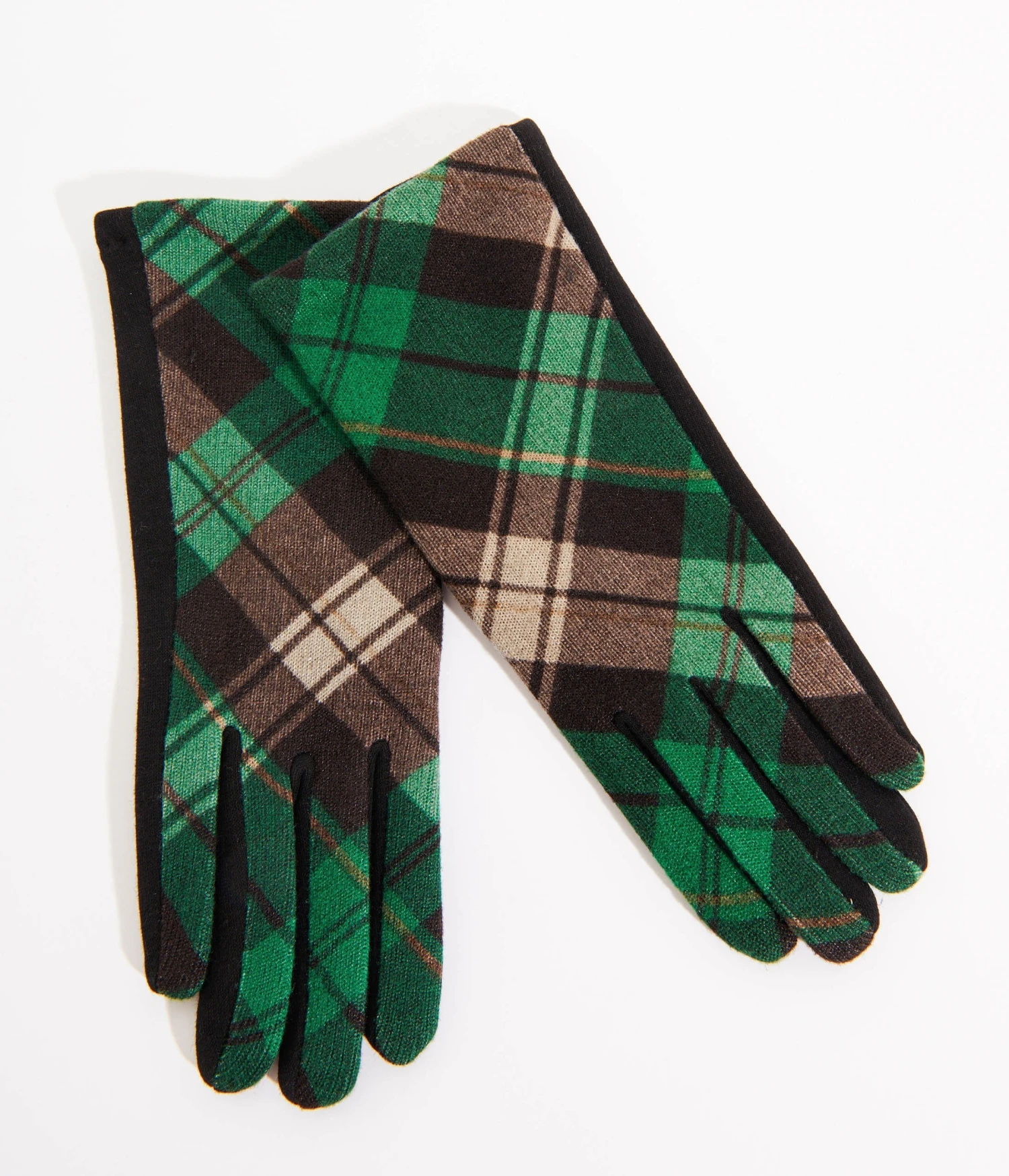 Green & Black Plaid Gloves 1 Green & Black Plaid Gloves