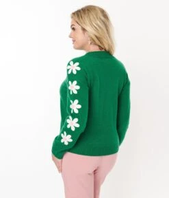Green Daisy Sweater -New Dress Store green daisy sweater 610761