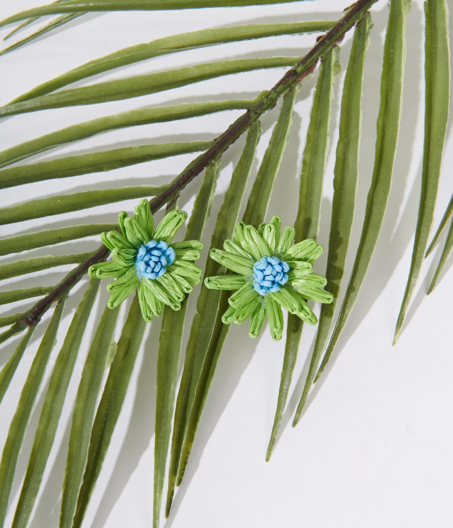 Green Flower Earrings 2 Green Flower Earrings - Image 2