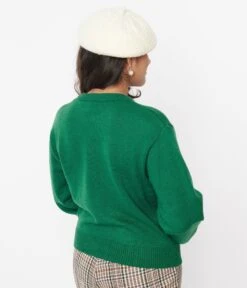 Green & Multicolor Button Floral Holiday Cardigan -New Dress Store green multicolor button floral holiday cardigan 692883