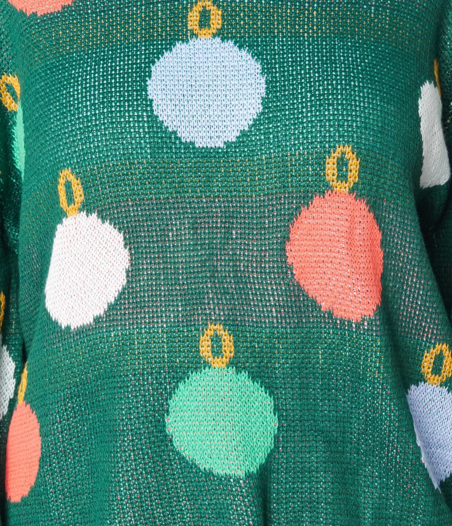 Green Multicolor Ornament Sweater 2 Green Multicolor Ornament Sweater - Image 2