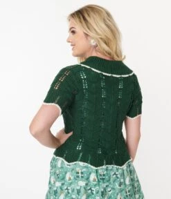 Green Perforated Knit Cardigan 5 Green Perforated Knit Cardigan -New Dress Store green perforated knit cardigan 358553