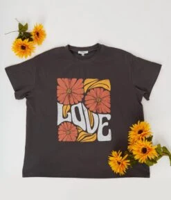Grey Floral Love Unisex Graphic Tee
