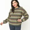 Grey & Multicolor Diamond Knit Sweater