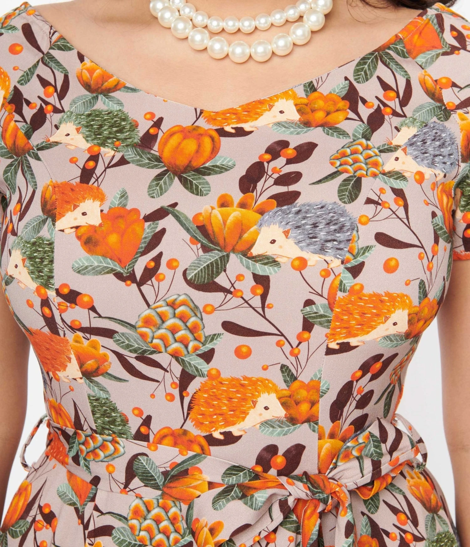 Grey & Orange Hedgehog Bella Swing Dress 2 Grey & Orange Hedgehog Bella Swing Dress - Image 2