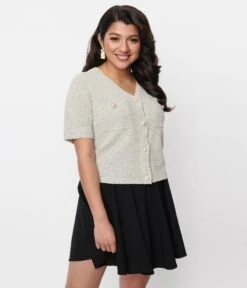 Grey Tweed Cardigan -New Dress Store grey tweed cardigan 511985