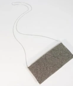 Gunmetal & Silver Beaded Envelope Clutch -New Dress Store gunmetal silver beaded envelope clutch 293927