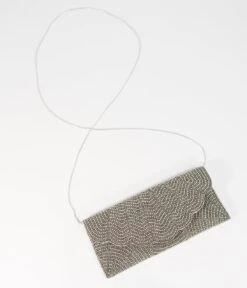 Gunmetal & Silver Beaded Envelope Clutch -New Dress Store gunmetal silver beaded envelope clutch 679489