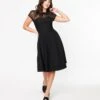 Hell Bunny Black Columbina Fit & Flare Dress