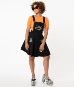 Hell Bunny Black Samara Pinafore Dress 7 Hell Bunny Black Samara Pinafore Dress -New Dress Store hell bunny black samara pinafore dress 168834