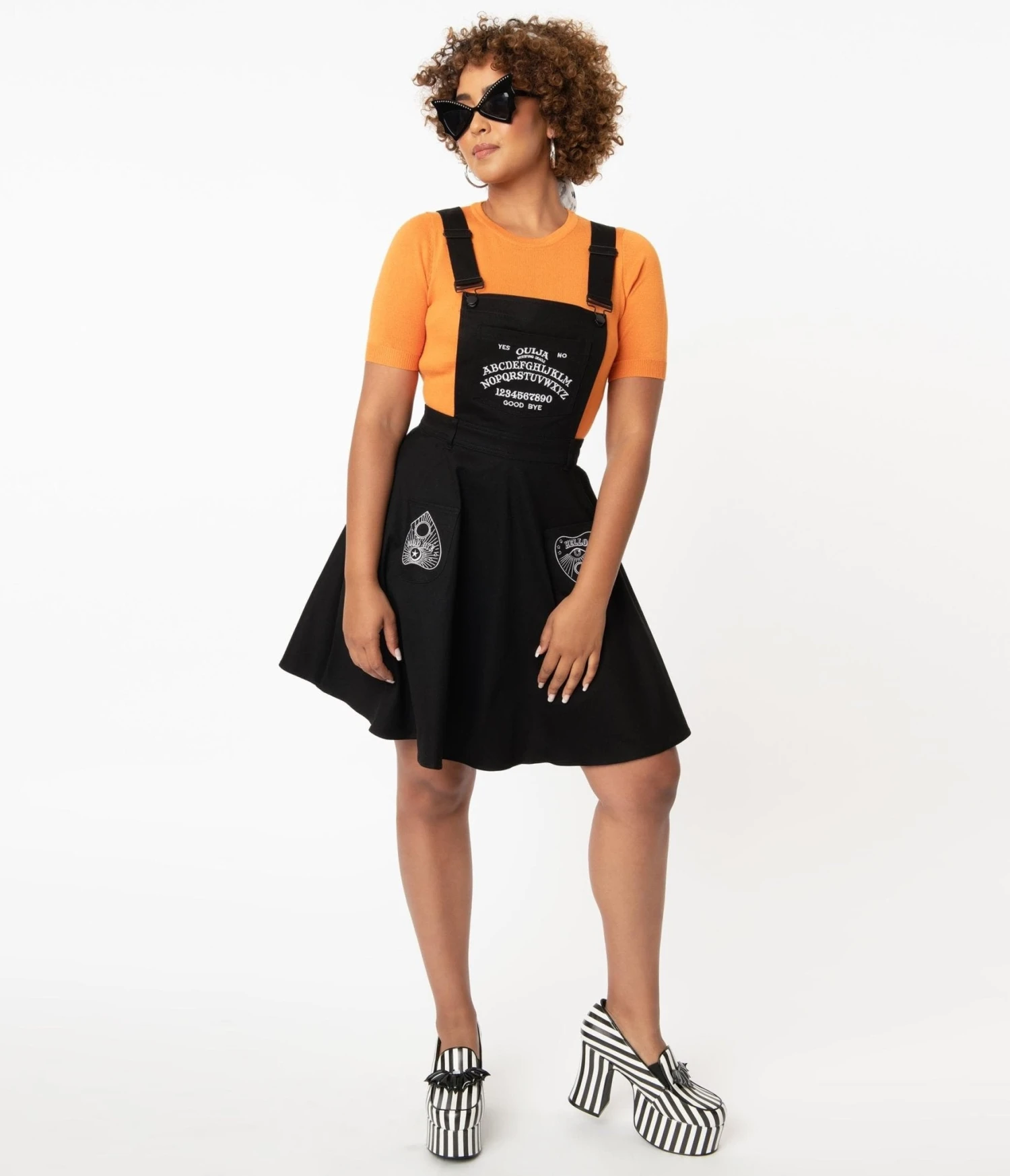 Hell Bunny Black Samara Pinafore Dress 3 Hell Bunny Black Samara Pinafore Dress - Image 3