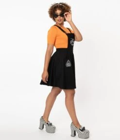 Hell Bunny Black Samara Pinafore Dress 9 Hell Bunny Black Samara Pinafore Dress -New Dress Store hell bunny black samara pinafore dress 397790