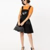 Hell Bunny Black Spiderweb & Bats Miss Muffet Pinafore Dress