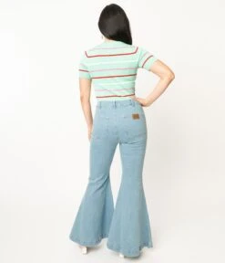 Hell Bunny Light Blue Denim Molly Jeans -New Dress Store hell bunny light blue denim molly jeans 525227