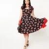 Hell Bunny Pink & Red Heart Confetti Swing Dress