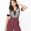 Hell Bunny White & Black Striped Coco Top
