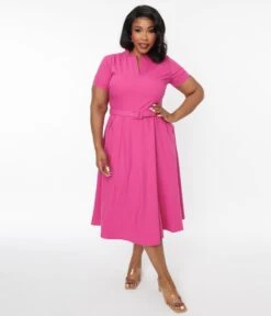 Hot Pink Bonnie Swing Dress -New Dress Store hot pink bonnie swing dress 108518