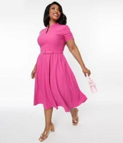 Hot Pink Bonnie Swing Dress -New Dress Store hot pink bonnie swing dress 616612