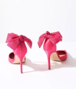 Hot Pink Rhinestone Bow Stiletto Heels -New Dress Store hot pink rhinestone bow stiletto heels 971077