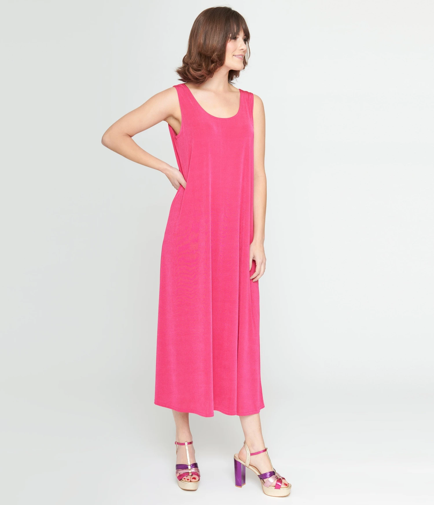 Hot Pink Slip Maxi Dress 2 Hot Pink Slip Maxi Dress - Image 2