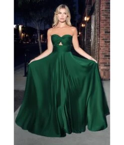 Cinderella Divine Hunter Green Satin Strapless Keyhole Evening Gown 5 Cinderella Divine Hunter Green Satin Strapless Keyhole Evening Gown -New Dress Store hunter green satin strapless keyhole evening gown 523595