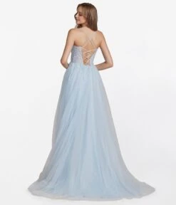 Ice Blue Corset Tulle Prom Ball Gown -New Dress Store ice blue corset tulle prom ball gown 702841