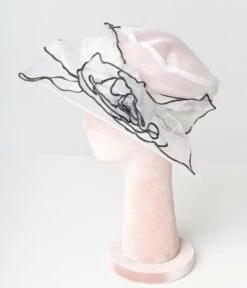 Ivory & Black Floral Hat -New Dress Store ivory black floral hat 857466