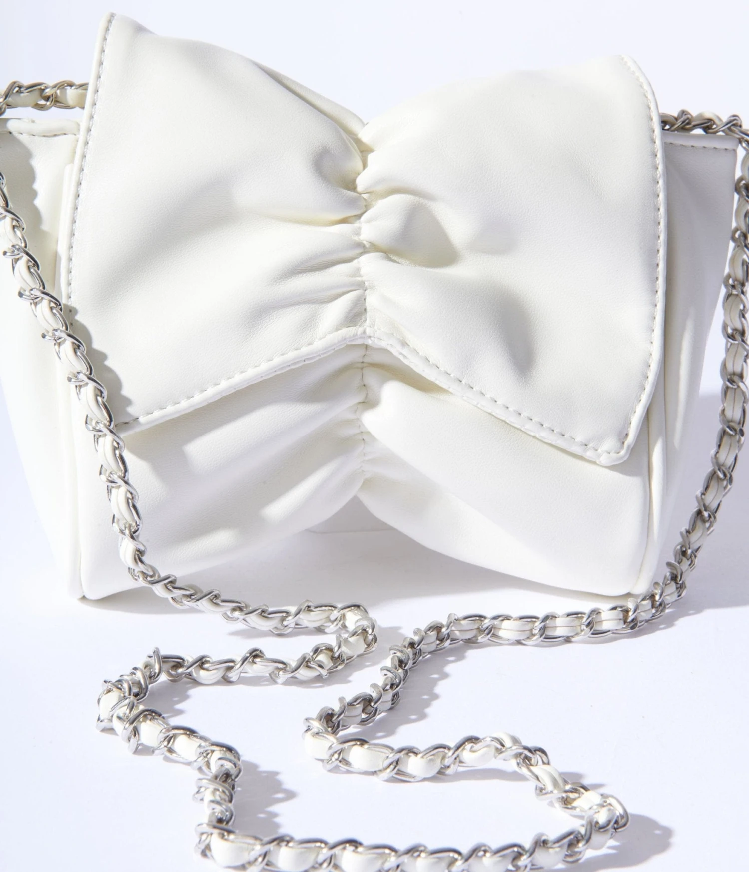 Ivory Bow Tie Crossbody Purse 2 Ivory Bow Tie Crossbody Purse - Image 2