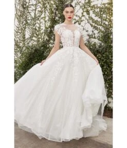Cinderella Divine Ivory Floral Glitter Tulle Bridal Ball Gown -New Dress Store ivory floral glitter tulle bridal ball gown 648361