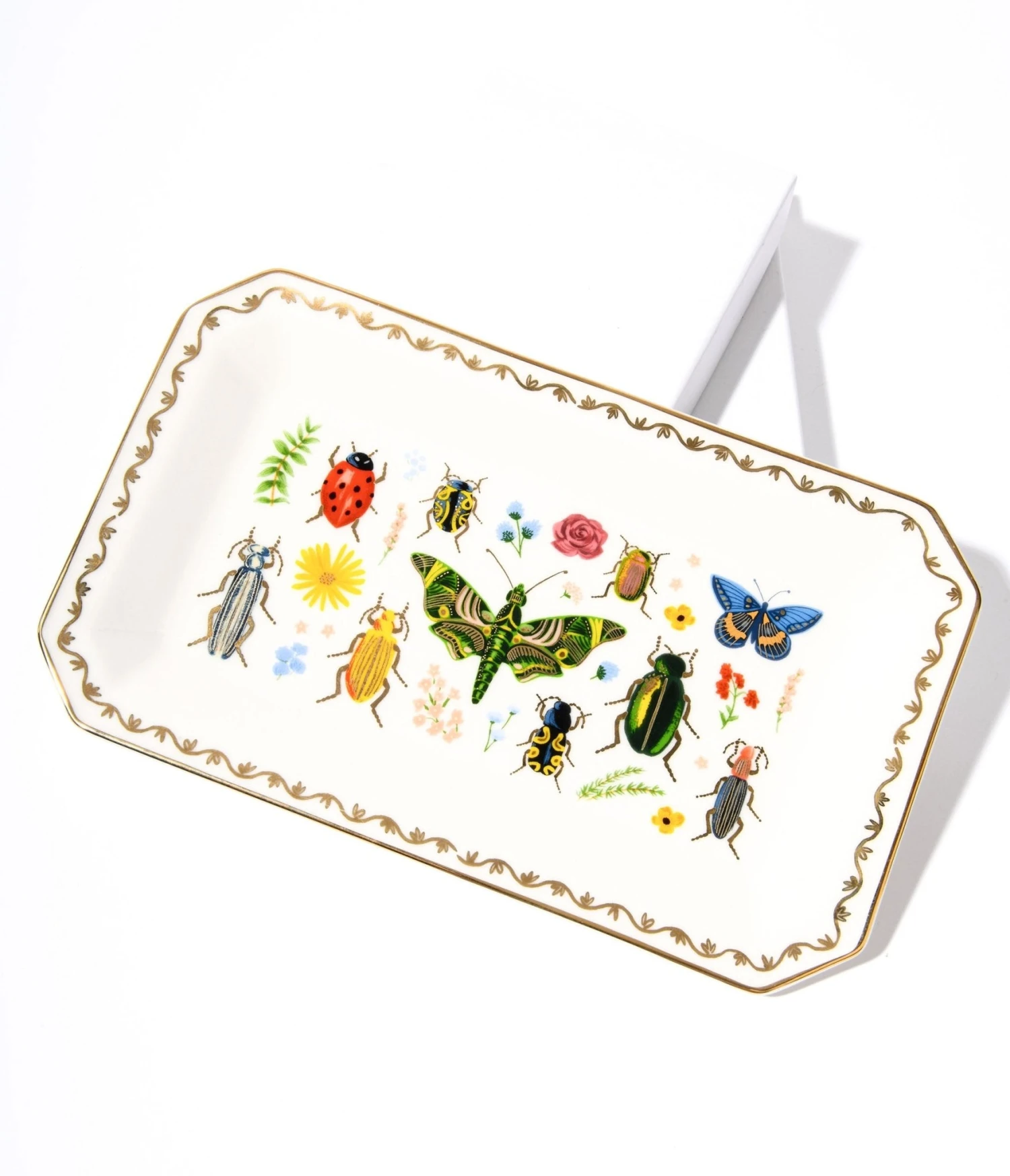 Ivory & Gold Garden Porcelain Catchall Tray 1 Ivory & Gold Garden Porcelain Catchall Tray