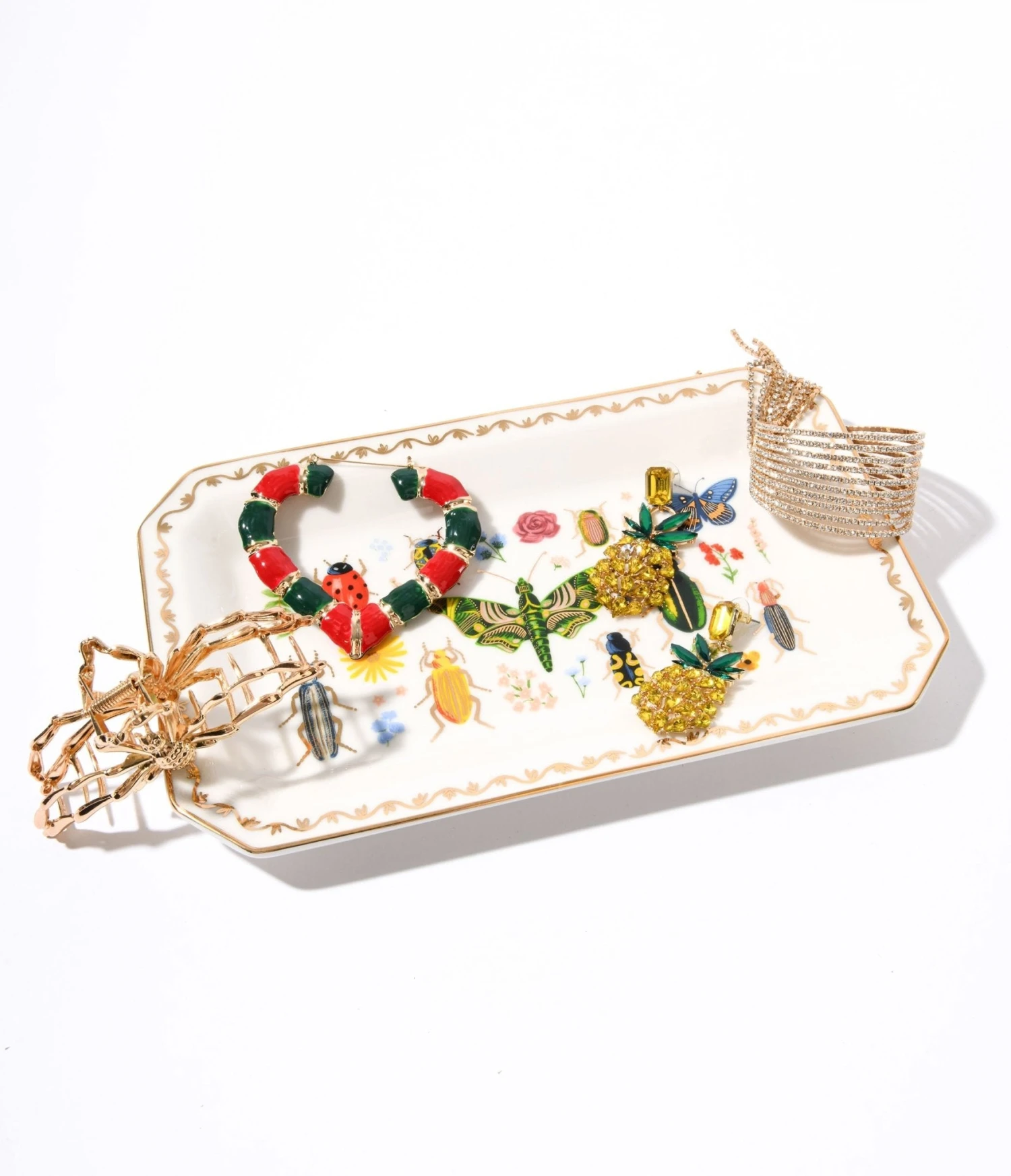 Ivory & Gold Garden Porcelain Catchall Tray 2 Ivory & Gold Garden Porcelain Catchall Tray - Image 2
