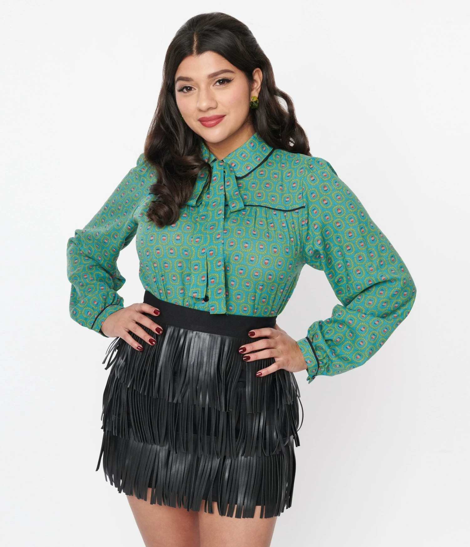 Jade Blue Floral Paisley Blouse 1 Jade Blue Floral Paisley Blouse