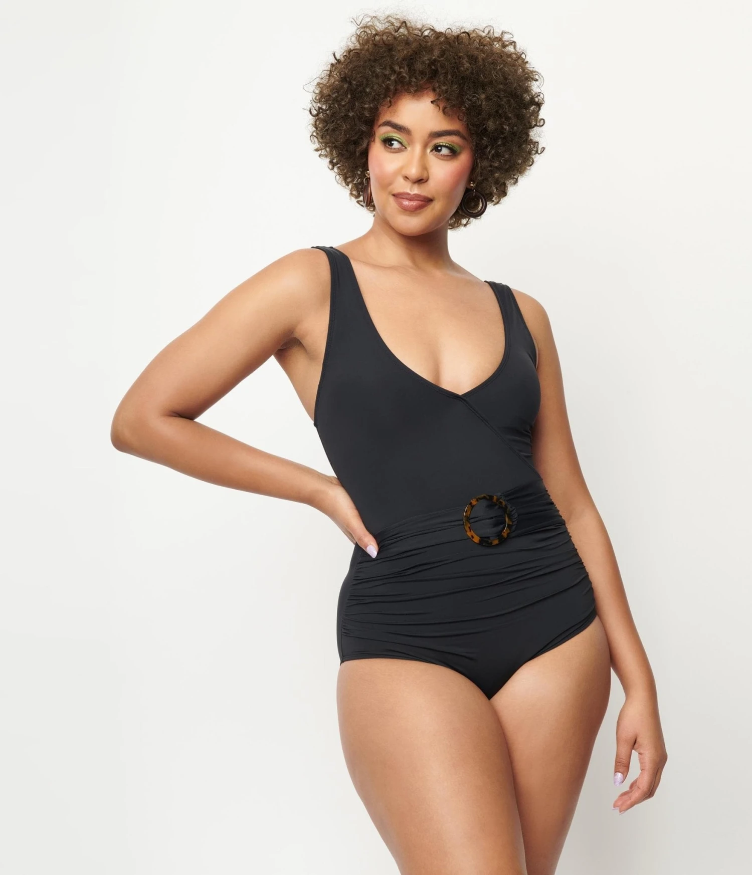 Kingdom & State 1950s Black Belted One Piece Swimsuit 1 Kingdom & State 1950s Black Belted One Piece Swimsuit