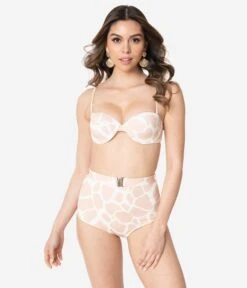 Kingdom & State Beige & White Giraffe Print Swim Bottoms 10 Kingdom & State Beige & White Giraffe Print Swim Bottoms -New Dress Store kingdom state beige white giraffe print swim bottoms 338761